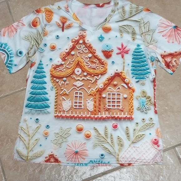 Christmas Gingerbread T-shirt - Picture 1 of 5